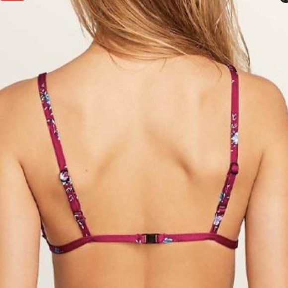 NEW Volcom "Stems for Days" Floral Triangle Bikini Top Sz. L - Picture 2 of 2